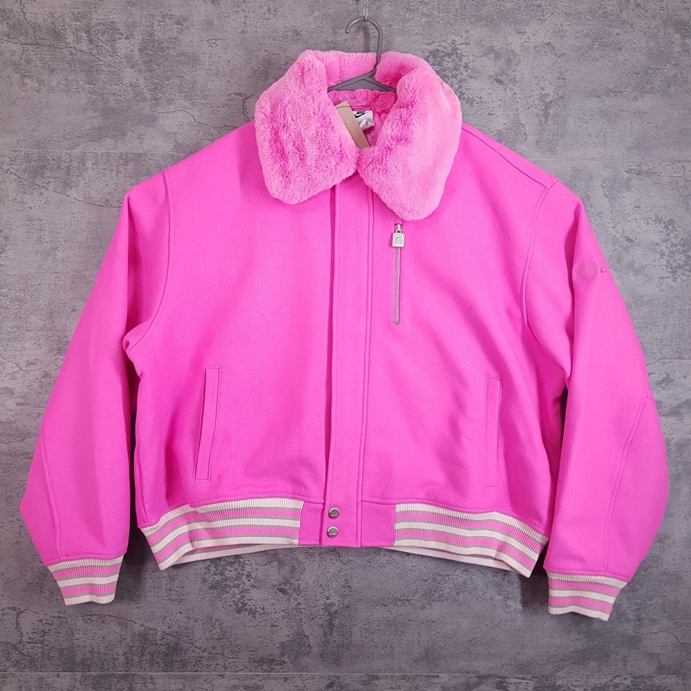 NIKE Naomi Osaka Full Zip Varsity Wool Jacket Womens Size XL Pink HV2058-675